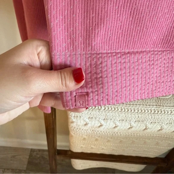 Lululemon Pink Athletic Long Sleeve Quarter Zip Top - Picture 6 of 6